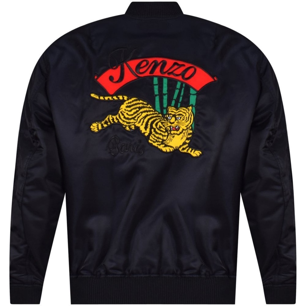 Kenzo Jumping Tiger Bomber Jacket Navy Blue Size M
